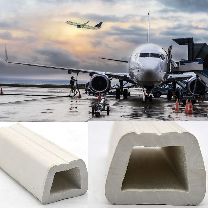 D shape white rubber fender for plane